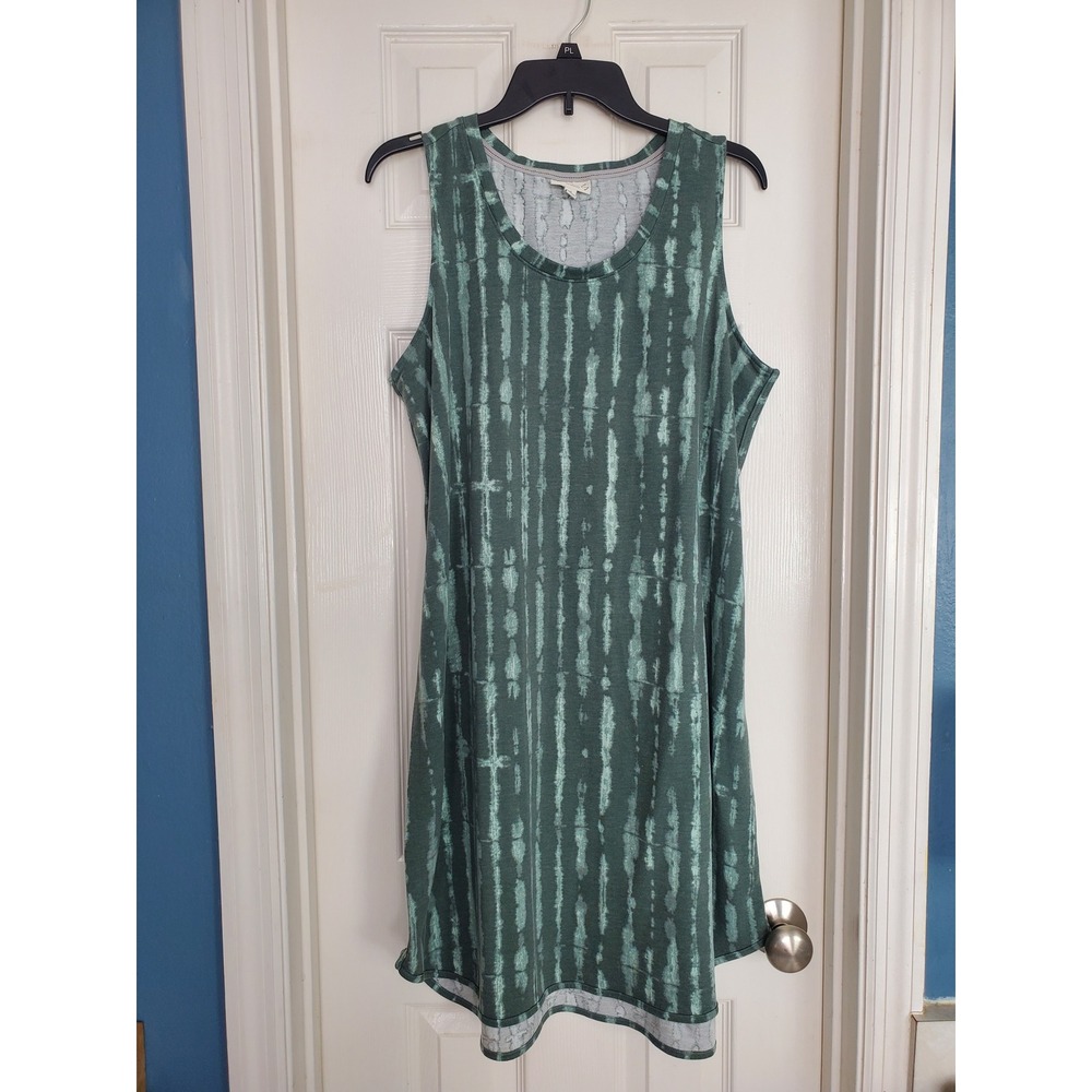 Wonderly Studio Dress Green Tie Dye Sleeveless Knit Casual Loungewear XL